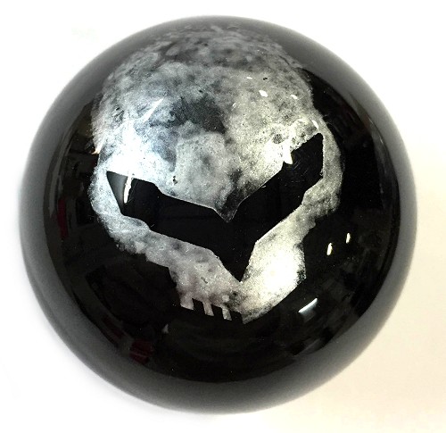 C7 Corvette 14-19 Shifter Knob - Black with Custom Colored AirBrushed Skull Design